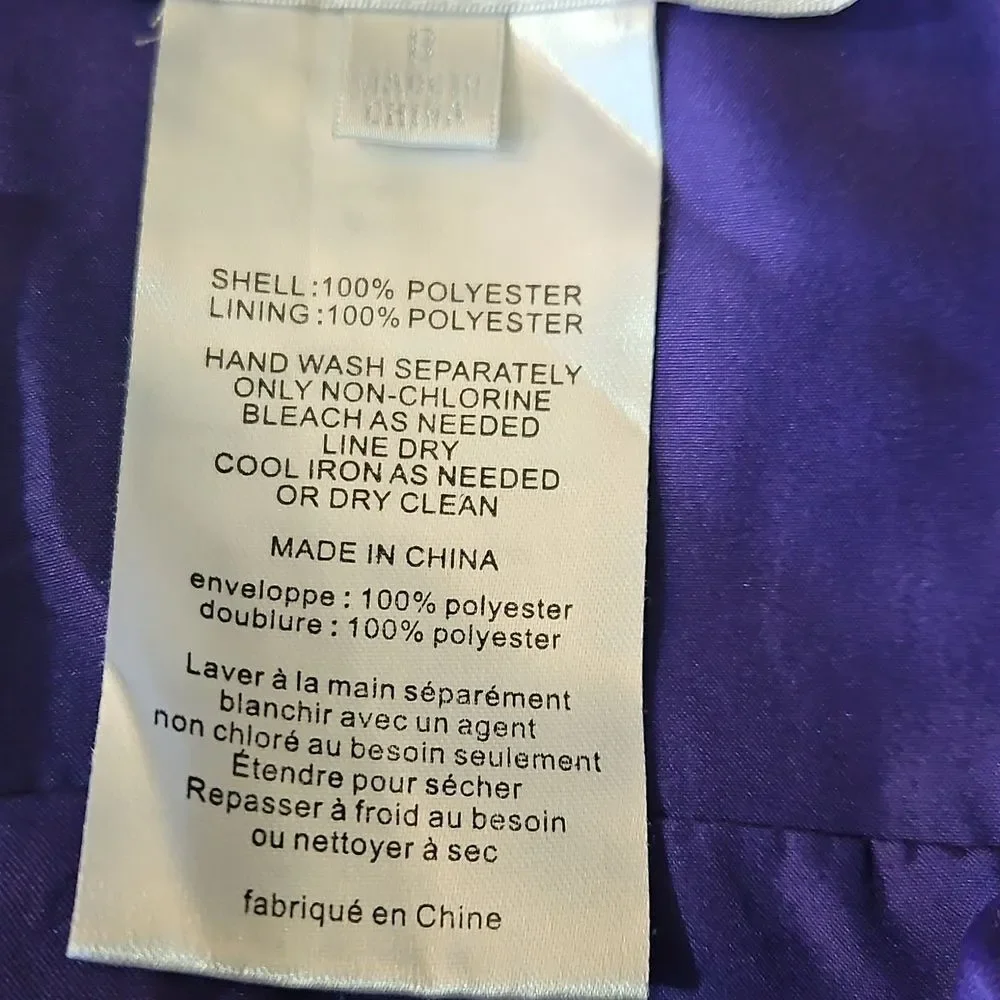 NWT David's Bridal Regency Purple V-Neck Chiffon Cocktail Dress | Size 8 - Picture 9 of 11